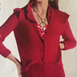 CAbi Vibrant Red Women's Cavalier Cardigan 4284 Size M VGUC